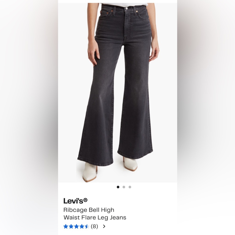 Levi's Dark Gray Ribcage Flare Jeans
